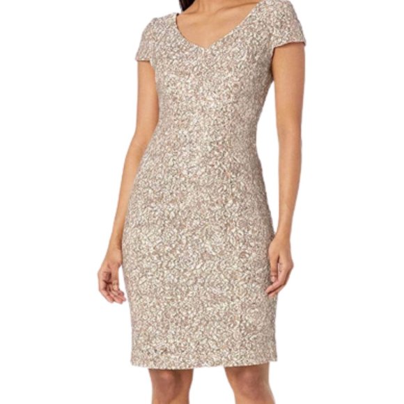 Alex Evenings Dresses & Skirts - NWT Alex Evenings 82122241 Polyester Homecoming Dress Champagne/Ivory Size 6P
